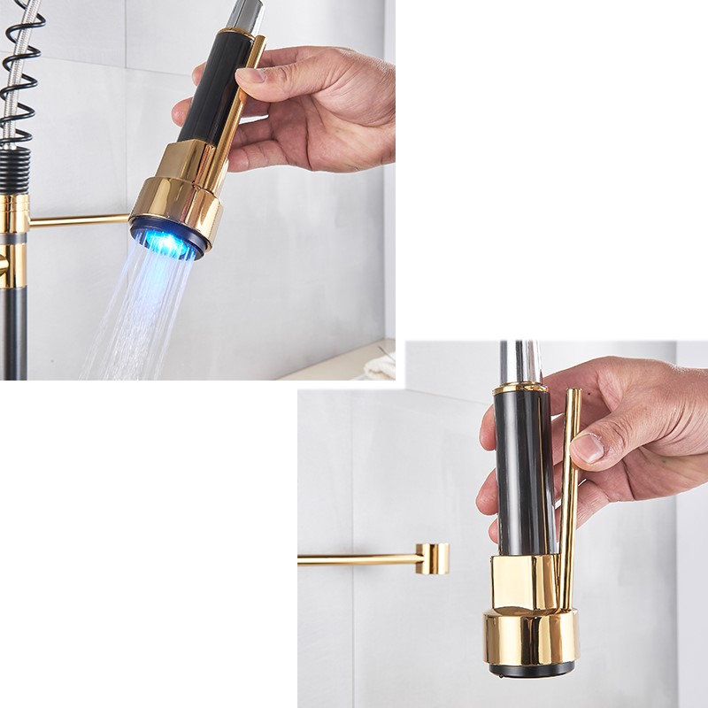 Mitigeur-douchette-cuisine-noir-et-or-1